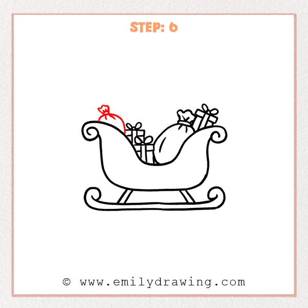 how to draw a santa sleigh - Step 6